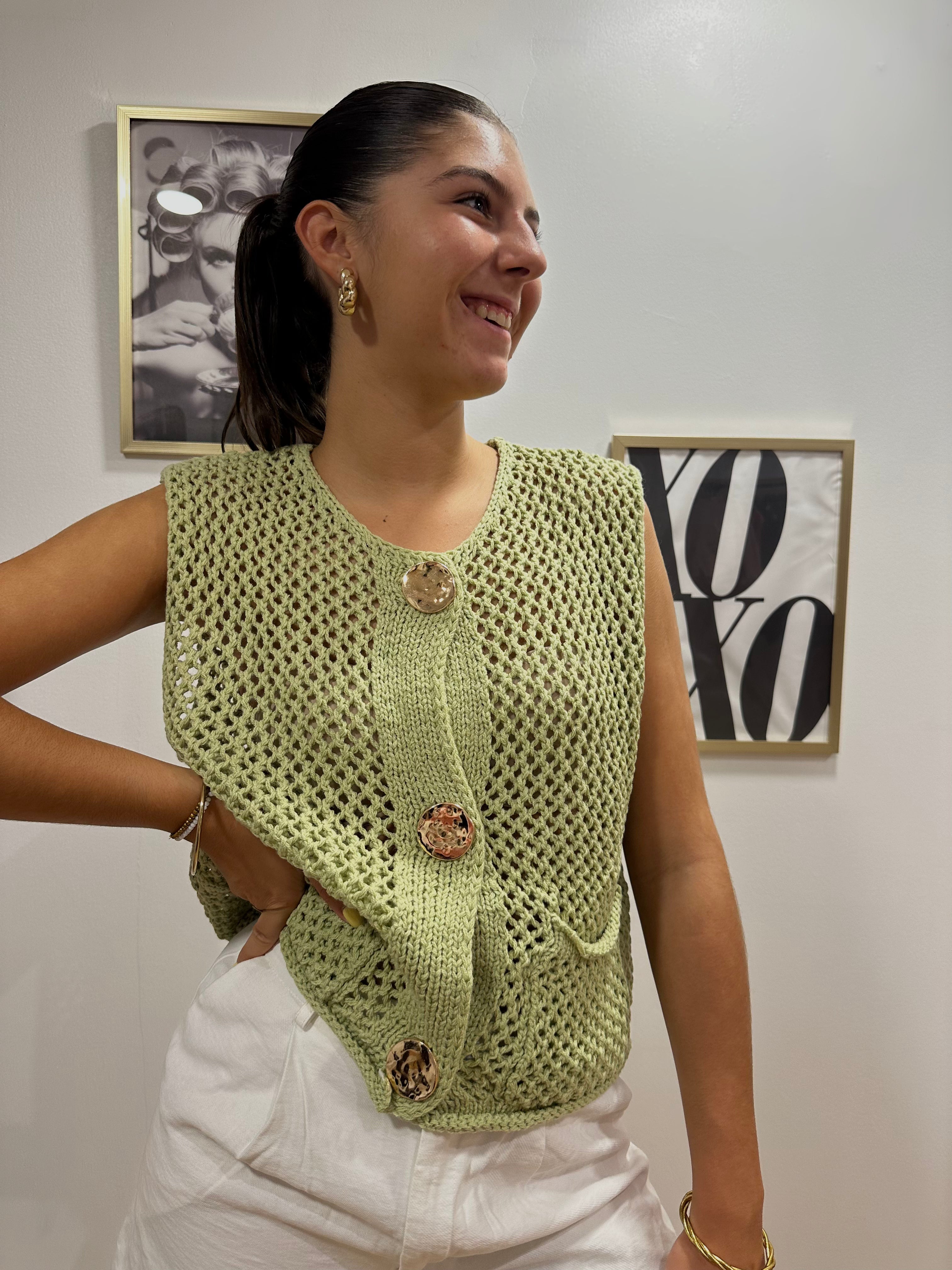pull crocher vert