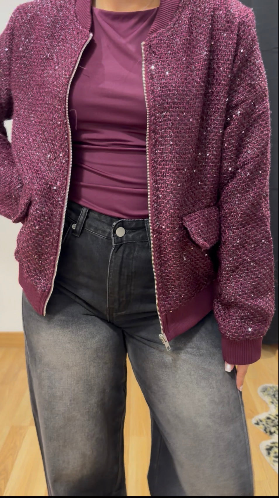 blouson boomer bordeaux