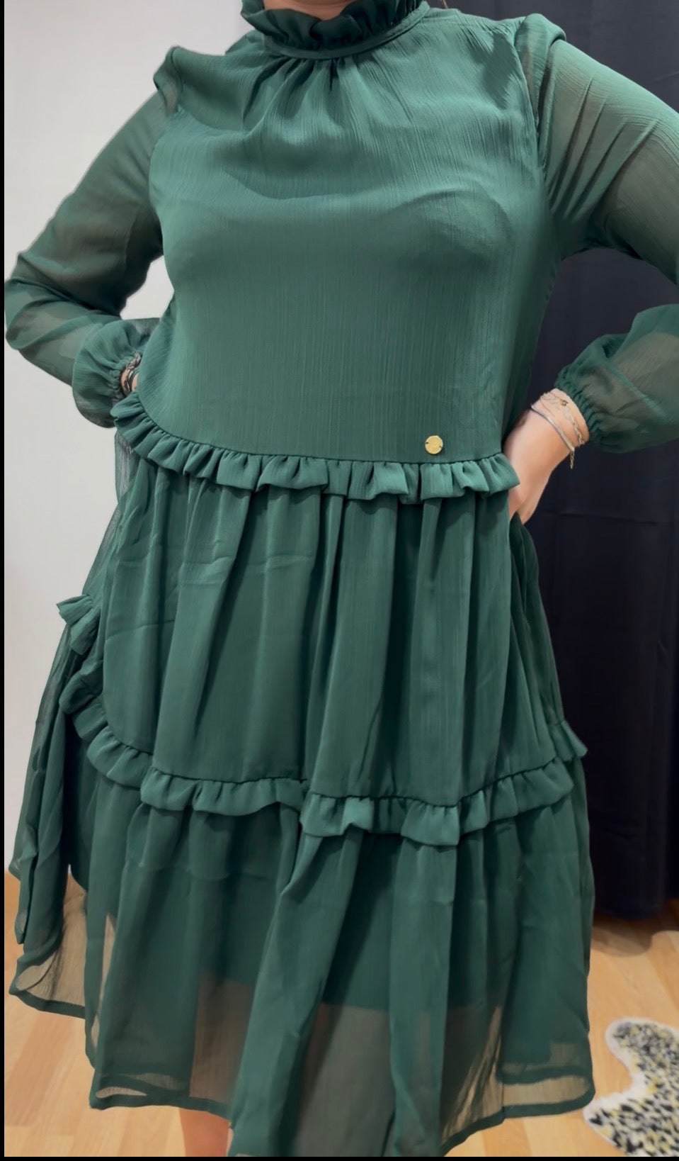 robe tulli verte
