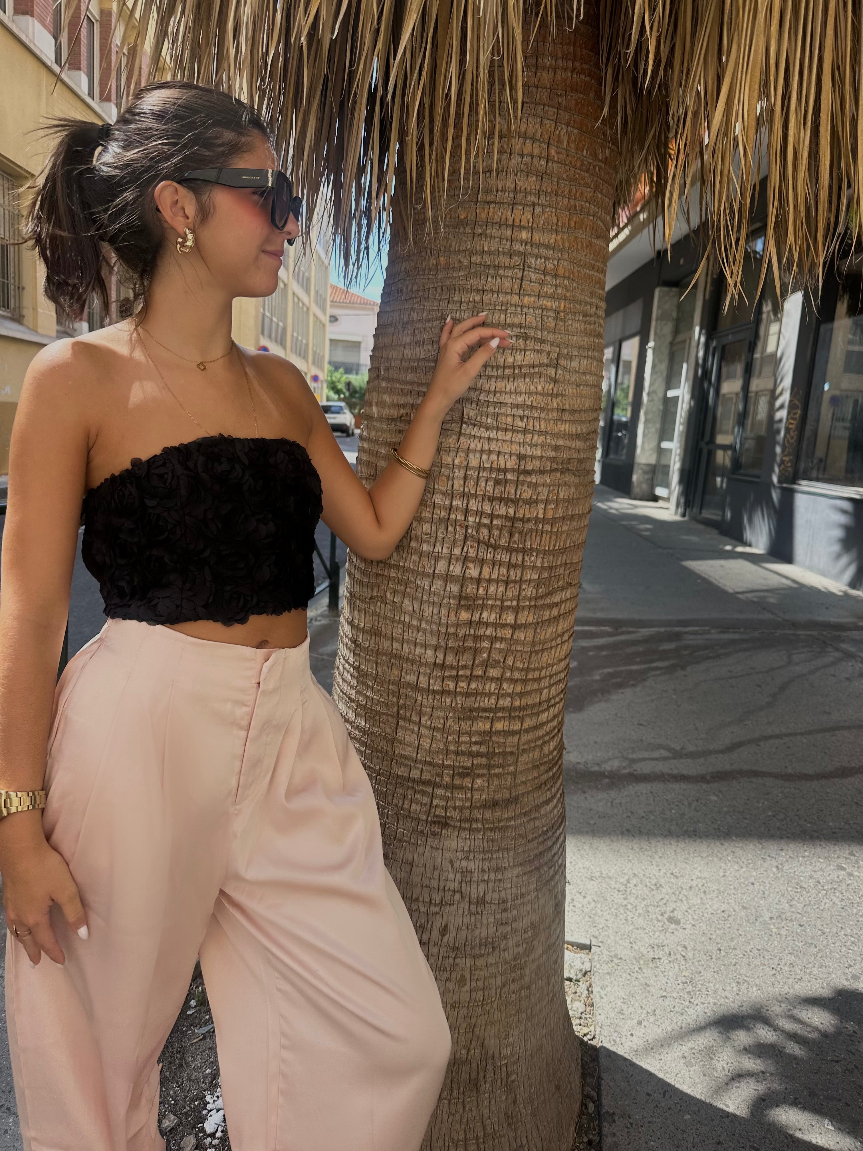 pantalon fluide beige